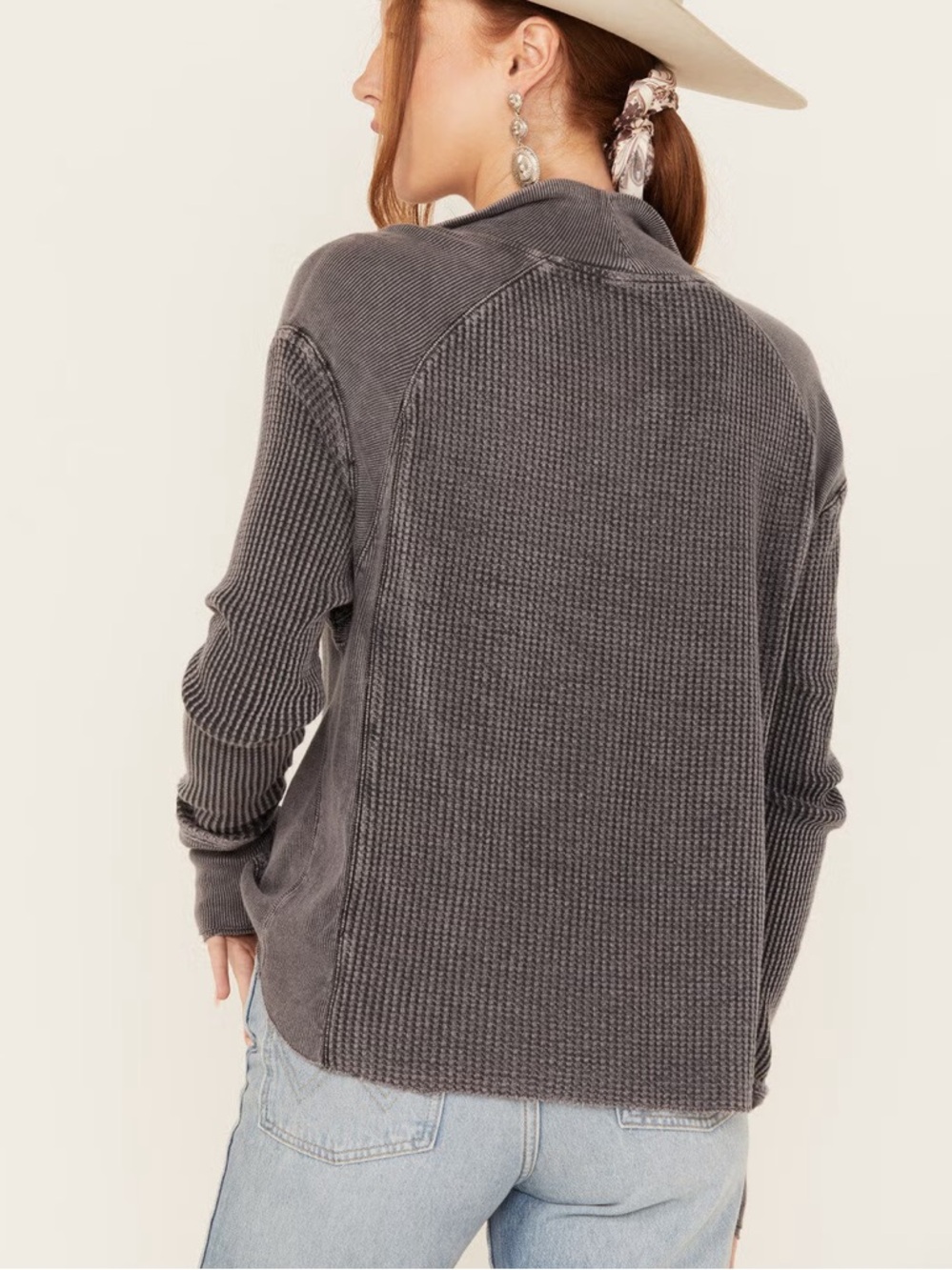 FREE PEOPLE WOMEN'S ASHTON ZIP THERMAL LONG SLEEVE PULLOVER - Picture 2 of 9
